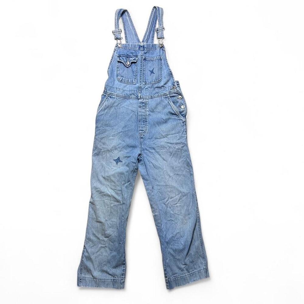 Xhilaration 90s Vintage Blue Denim Patched Womens Overalls Bibs Medium